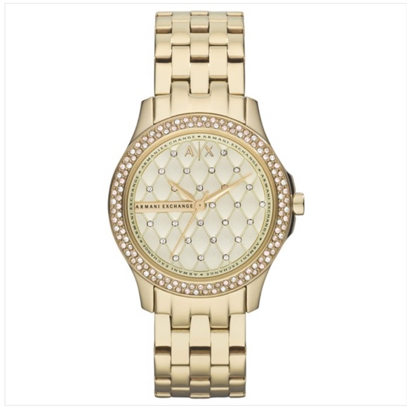 ARMANI EXCHANGE Women’s Gold Tone Lady Hampton Watch AX5216 NEW - Picture 1 of 4